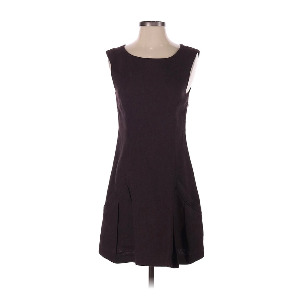 Theysken’s Theory Deep Purple Linen Silk Lined Mini Dress Size 2